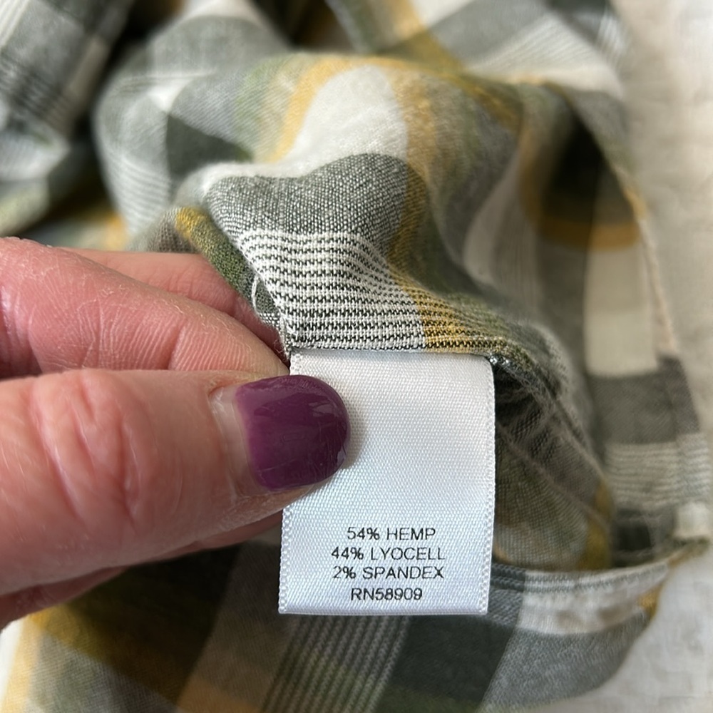 ROWM Men's Plaid Short sleeve Shirt in Green and Yellow Size Large - Picture 6 of 8